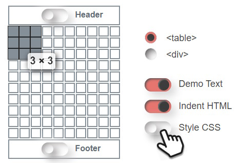 html css table styler